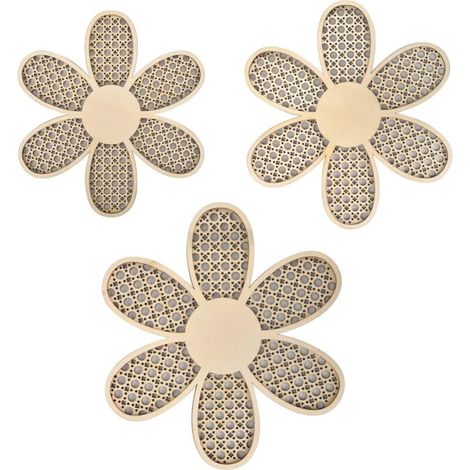 Wanddekorationen im Boho-Stil mit Gänseblümchenmotiv, Wanddeko mit Gänseblümchen, Boho-Wanddeko aus Holz mit Gänseblümchenmotiv