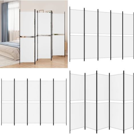 5-tlg. Paravent Weiß 250x180 cm Stoff - Paravent - Raumteiler - Zimmerabtrennung - Sichtschutz - Wohnraumgestaltung - Home & Living (1/5)