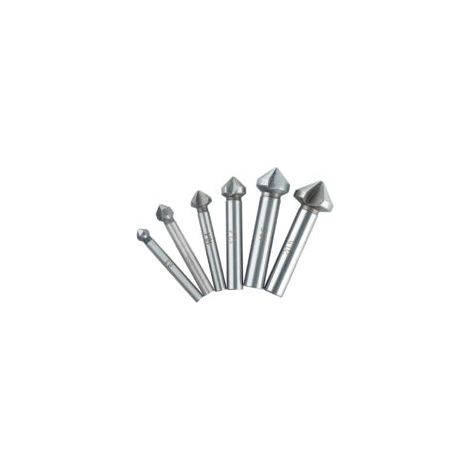 6 tlg 90° 3 Flauti Kegelsenkersatz Anfassen Versenkbohrer 1/4" 6-Kanntschaft Senker Senkbohrer Versenker-Bit Kegelsenker Satz - Crezuo