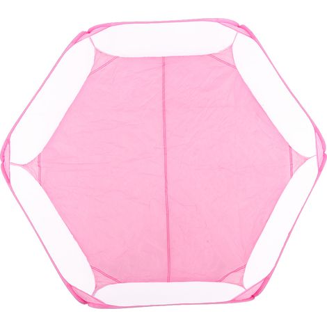 Parc portable transparent pour petits animaux de compagnie, cage-tente pour chiots, chats et lapins, idéal pour l'extérieur (rose). (1/5)