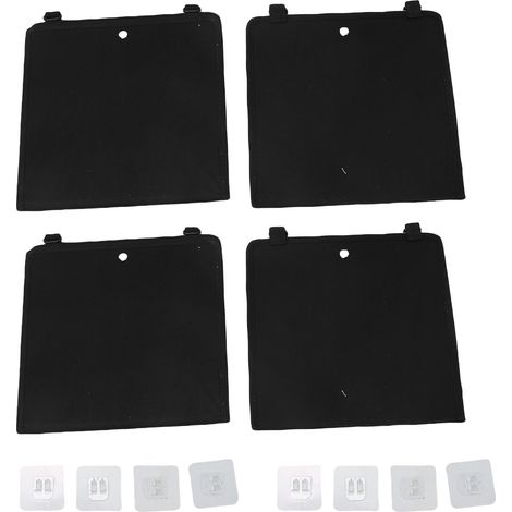 Borsa portaoggetti da appendere alla parete in tessuto non tessuto, organizer pieghevole per scarpe per camper con ganci adesivi per accessori per la casa, nero, 4 pezzi (1/5)