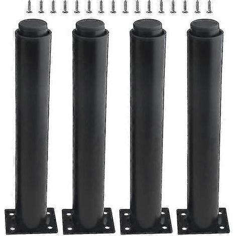 (25-42 cm, noir) Lot de 4 pieds de meuble réglables en métal robustes et durables - JJ (1/5)