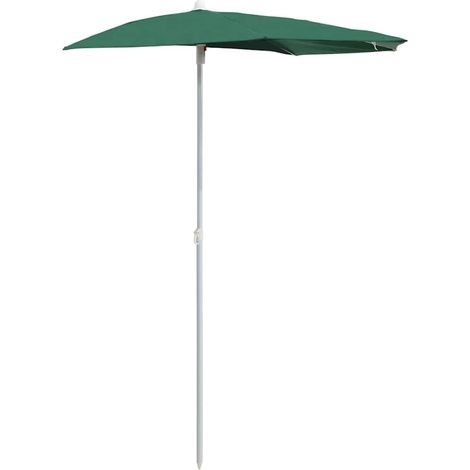 Maison Exclusive - Halb-Sonnenschirm mit Mast 180x90 cm Grün (1/5)
