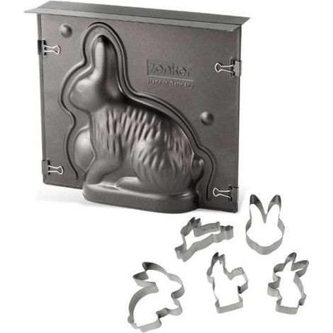 3D Easter Bunny Mold Set and 5 Bunny Cookie Cutters - ZENKER (1/5)