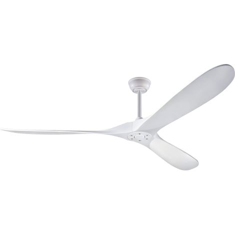 Ventilateur de Plafond 176 cm Silencieux CC Télécommande Mode Été/Hiver Bois Blanc (1/5)
