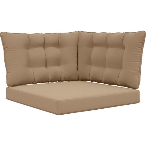 Maison Exclusive - Sofakissen für draußen 3 pcs Taupe Polyester