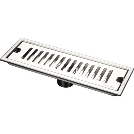 Grille anti-cheveux pour lavabo, filtre de douche argenté 20 × 10 cm, bonde de sol carrée en acier inoxydable, bonde centrale amovible et chapeau de