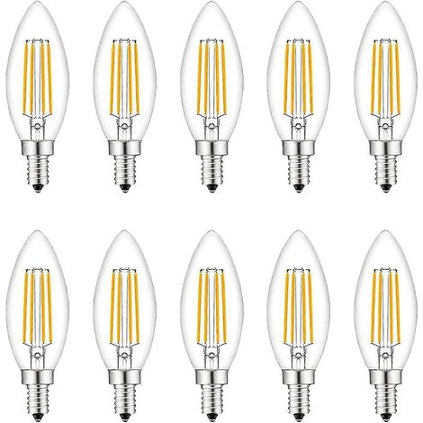 Ampoules LED à petite vis, lot de 10, culot E14, dimmables, équivalent 40 W E14/SES, 220 V, blanc chaud-AquaForge (1/4)