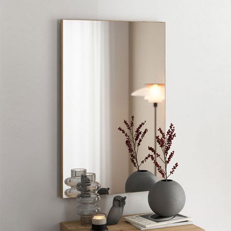 Casasco Spiegel, Wandmontage-Kit inklusive, rechteckig, Strukturfarbe Verlauf, 57x80h cm braun (1/5)