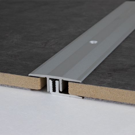 Übergangsprofil / Übergangsschiene Laminat, "Calgary" , Höhe 7 x15 mm, 33 mm breit, 2-teilig, Aluminium eloxiert, gebohrt-silber-900 (1/4)