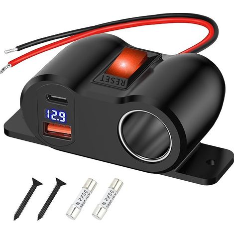 Allume Cigare USB: Adaptateur Allume Cigare USB QC3.0 USB & PD3.0 Type C pour 12V/24V Voitures Camping-Car Bateaux (1/5)