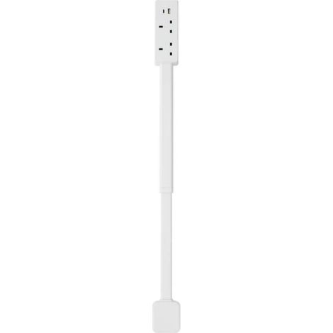 Irovami – Ausziehbare Steckdosenleiste 49,5–71,5 cm – Steckdosen + USB-A/USB-C – 180° drehbar – Für Sofa, Nachttisch, Schreibtisch – Britischer Standard – Weiß (1/5)