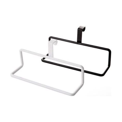 Porte-serviettes à suspendre à l'intérieur ou à l'extérieur d'une porte de placard, multifonctionnel, pour serviettes à mains, torchons, essuie-tout. Support de rangement en fer. (1/5)