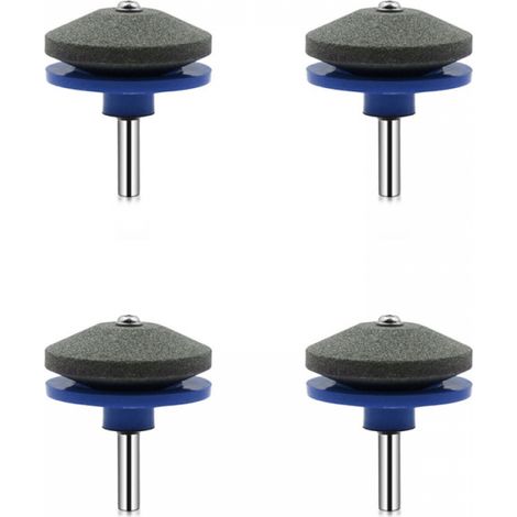 Juego de 4 afiladores de cuchillas para cortacésped, afilador universal para taladro manual (azul) (1/5)