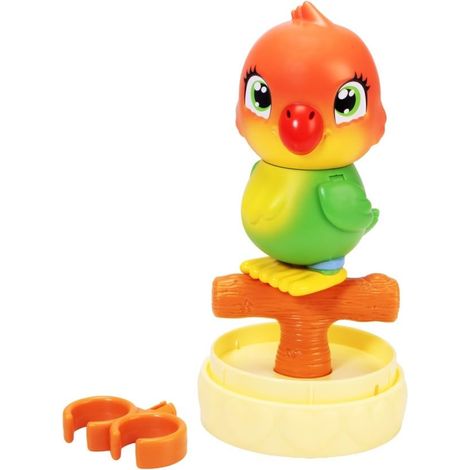 Simba Pamper Petz Mini Birdy - Uccello canoro interattivo con 5 suoni, flutter ad ali al tatto, con supporto per uccelli e anello portante, funzione Try-Me, uccello giocattolo dai 3 anni in su (1/3)