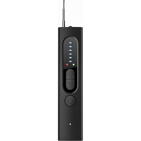 Détecteur de caméra cachée rechargeable, appareil de détection de caméras et dispositifs d'écoute clandestine, protection de la vie privée, noir (1/5)