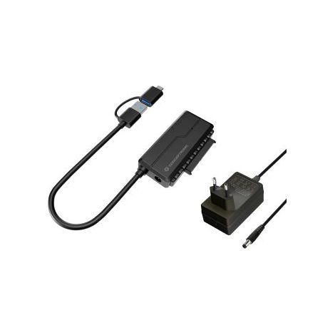 Adaptador Usb-a A Sata Conceptronic Inluye Adaptador Usb-c Y Adaptador De Corriente Abby21b