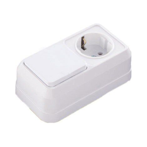 Interruptor + Enchufe Schucko 2p+TT Superficie Makel IP20 451A1 (1/4)