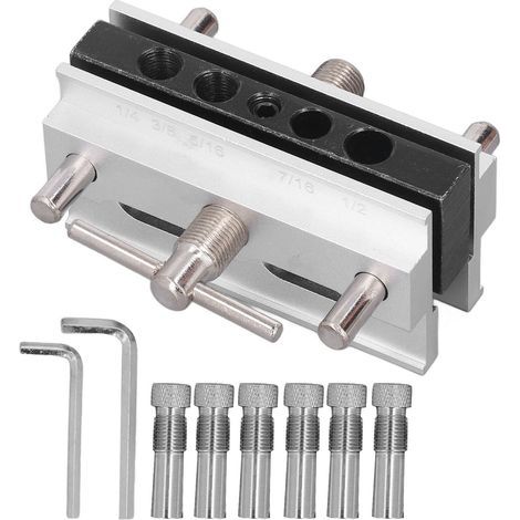 Kit gabarit goujon auto-centrant – bagues guidage perçage – acier allié – joints à onglet – travail bois (1/5)