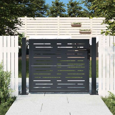 Portail de jardin-Portillon de jardin Anthracite 100x75 cm Acier Design carré (1/5)