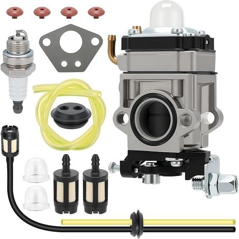 Carburateur Débroussailleuse 52cc 49cc 43cc Carbu Kit Carbu avec Joint Tuyau, Bougie et Filtre à Essence (14PCS) (1/4)