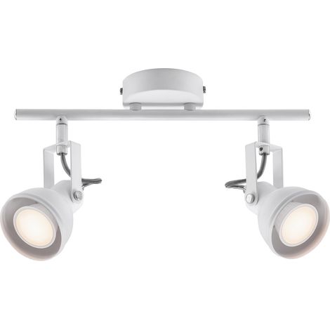 Spoterie ASLAK 2-Spot Métal Blanc, H.20 - IP20 - GU10 /Nordlux Intérieur (1/3)