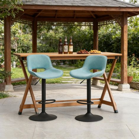 Tabouret pivotant, chaise de salle à manger de luxe, pour terrasse, jardin et bar extérieur (Lot de 2 tabourets de bar uniquement)