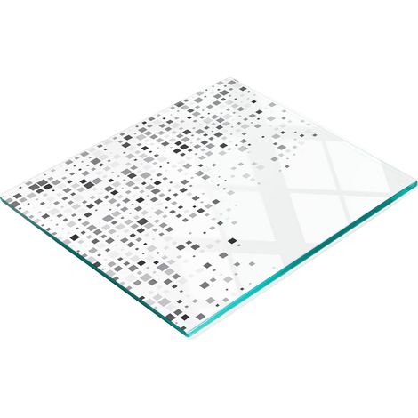 Tablero de vidrio duradero y elegante con patr贸n abstracto cuadrado de 60x52 cm.