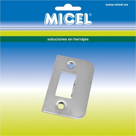 Serrure simple pour poignée tubulaire, en acier, finition nickel satiné, 58 x 38 x 8,5 mm (1/5)