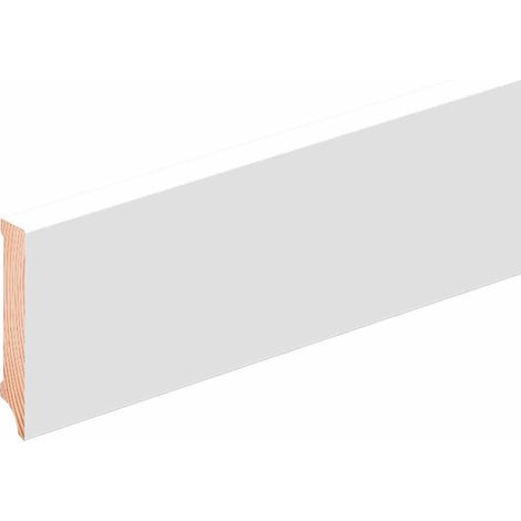 Sockelleiste L0162OC Kiefernholz Weiß beschichtet 16 x 80 x 2400 mm - Neuhofer (1/3)