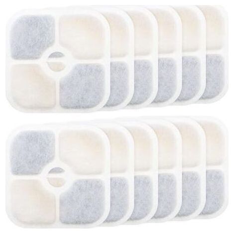 Filtres de fontaine à eau 12 pièces - pour Catit PIXI 43717 - Filtre à charbon actif - Haute qualité - Purifiant - Recharge - Filtres de fontaine pour animaux de compagnie - Rectangle - Fontaine pour (1/5)