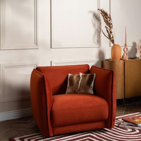 Fauteuil en velours brique SOFIA (1/5)