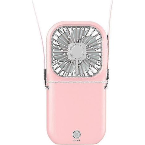 Mini-Nackenventilator, tragbar, leise, faltbar, USB-aufladbar (rosa) (1/5)