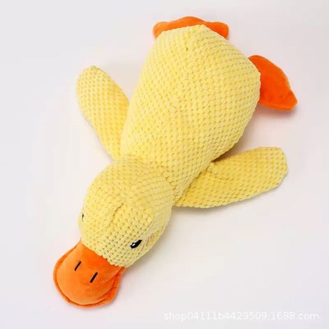 Jouet en peluche apaisant en forme de canard jaune pour chiens d'intérieur (1/5)