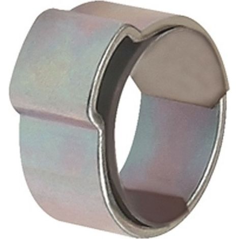 Riegler 50x Abrazadera de manguera de 1 oreja acero cincado brillante (W1) con anillo insertado rango de sujeción 10,5 - 12,5 mm - 179424 (1/2)