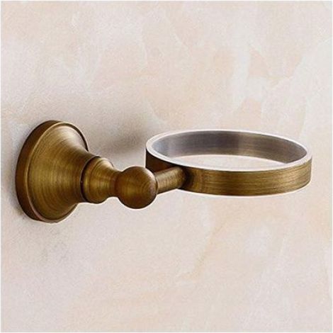 Brosse de toilette en laiton antique – Ensemble porte-brosse avec tasse en céramique – Installation facile – Dime (1/5)