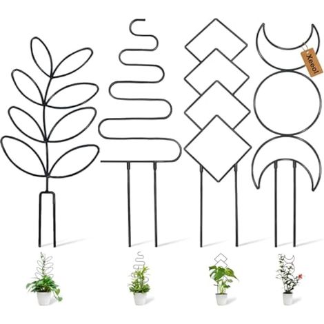Treillis pour plantes grimpantes d'intérieur et d'extérieur, treillis de jardin de 58,4 cm pour plantes en pot avec attaches, support de plantes grimpantes en métal pour maison Pothos Monstera, (1/5)