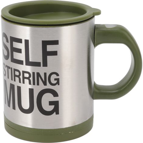 Tasse électrique auto-mélangeuse 400ml, gobelet mélangeur automatique pour café, boisson, vert olive. (1/5)
