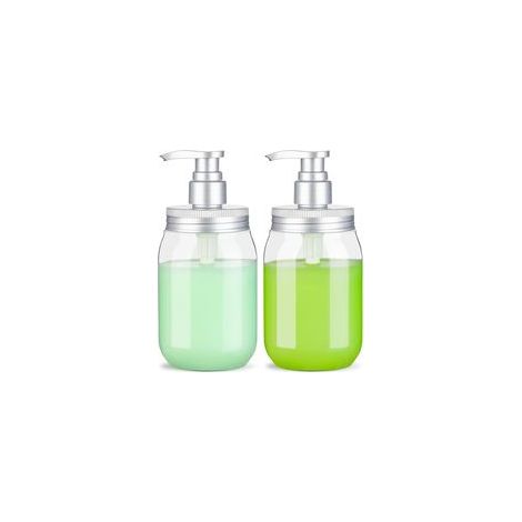 Lot de 2 Flacons Distributeurs 450ml avec Pompe Rechargeables, Idéal pour Savon Liquide et Lotion