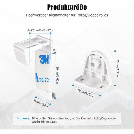 Ensemble de 4 accessoires de fixation pour stores enrouleurs/vénitiens, code de suspension, accessoires pour stores plissés