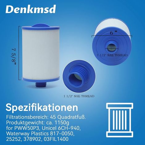 Set mit 2 Spa-Filtern, passend für Unicel 6CH-940, PWW50P3, Waterway Front Access Skimmer und Filbur FC-0359 (1/5)