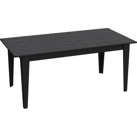 Table à manger Quiver 180cm Bois Noir effet marbre (1/4)