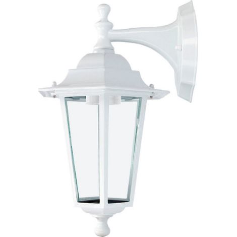 Lampada da parete per esterni in alluminio e vetro EDM - 60W - E27 - Bianco - Lampadina non inclusa
