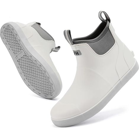 Bottes De Pont pour Hommes Avec Doublure En Peluche, Bottes De Pêche à La Cheville En Caoutchouc pour Hommes, Bottes D'Hiver Chaudes Antidérapantes, Bottes De Neige Imperméables pour Le Jardinage (1/5)