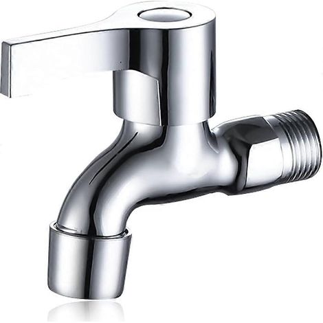 Robinet de lave-linge en cuivre G1/2, mitigeur mural à ouverture rapide, robinet mitigeur simple eau froide, robinet mitigeur mural pour lavabo de jardin (1/5)