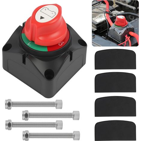 Battery Disconnect Switch 12 V-24 V, 12 V Battery Circuit Breaker with 300 A Capacity, Isolator Battery Switch for Cars, Motorcycles, Boats and Trucks, Safety and Durability (1/5)