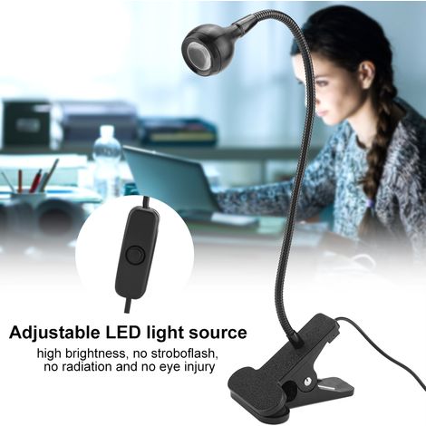 USB-LED-Schreibtischlampe mit Klemme, Zusatzbeleuchtung zum Lesen und Lernen, erhältlich in Schwarz und Weiß (1/5)
