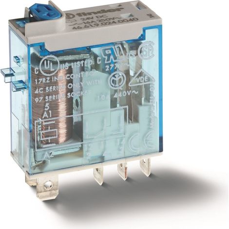 Mini rel茅 1CO 16A/24V DC/Agni/Bot贸n de prueba/Mech.ind. FINDER 466190240040