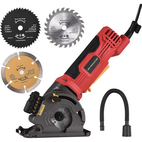 580 W, 4,8 A, 3700 U/min Mini-Kreissäge, kabelgebunden, 4 Ampere, elektrische Kompakt-Kreissäge mit Laser-Führungsskala