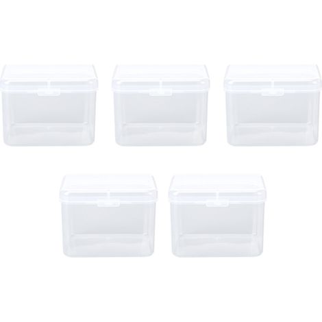 Boîte de rangement transparente en plastique, 5 pièces, petite, portable, récipient réutilisable pour éponges et petits objets. (1/5)